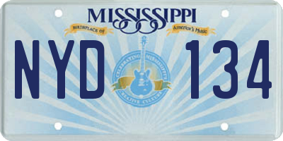 MS license plate NYD134