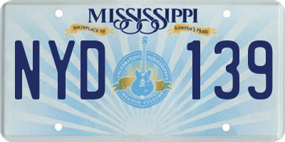 MS license plate NYD139
