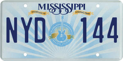 MS license plate NYD144