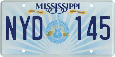 MS license plate NYD145