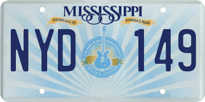 MS license plate NYD149