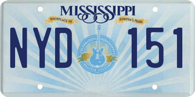 MS license plate NYD151