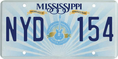 MS license plate NYD154