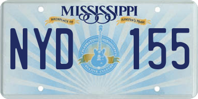 MS license plate NYD155