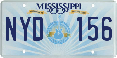MS license plate NYD156