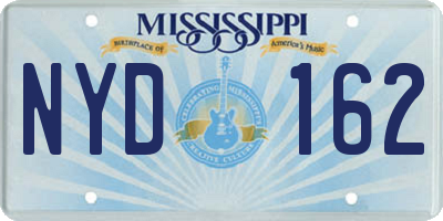 MS license plate NYD162