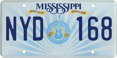 MS license plate NYD168