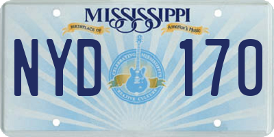 MS license plate NYD170