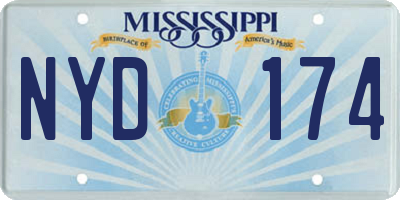 MS license plate NYD174
