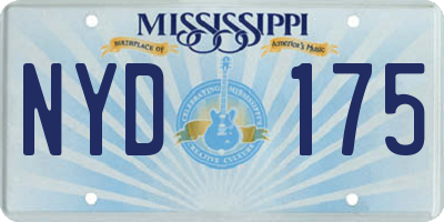 MS license plate NYD175