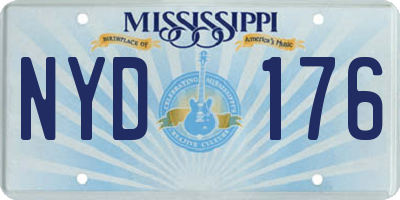 MS license plate NYD176