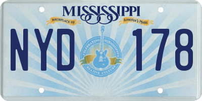 MS license plate NYD178