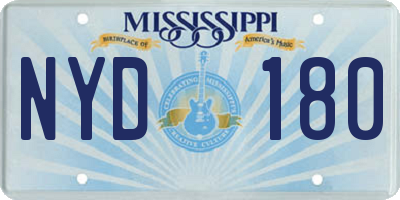 MS license plate NYD180