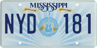 MS license plate NYD181