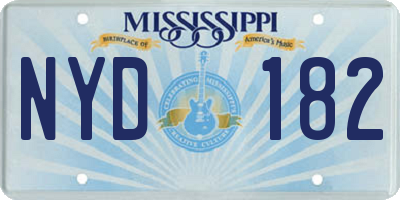 MS license plate NYD182