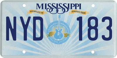 MS license plate NYD183