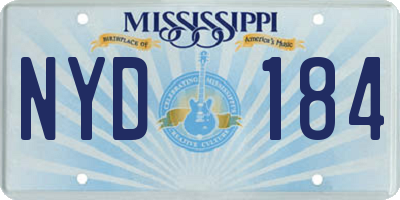 MS license plate NYD184