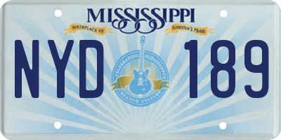 MS license plate NYD189