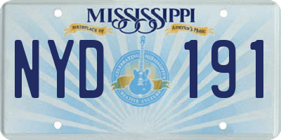 MS license plate NYD191