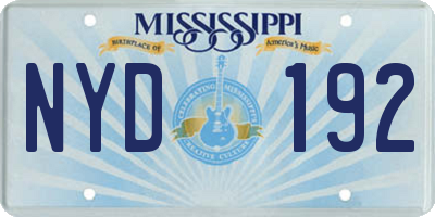 MS license plate NYD192