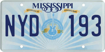 MS license plate NYD193
