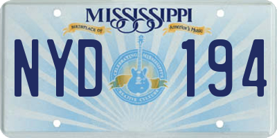 MS license plate NYD194