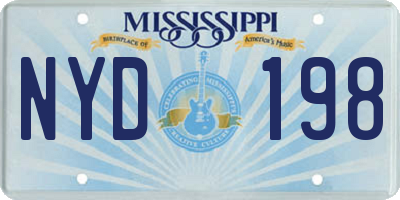 MS license plate NYD198