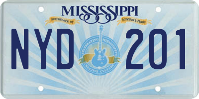 MS license plate NYD201