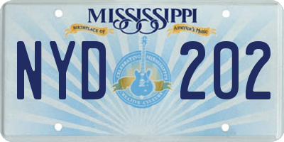 MS license plate NYD202