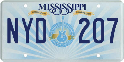 MS license plate NYD207