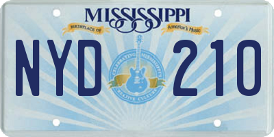 MS license plate NYD210