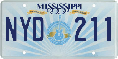 MS license plate NYD211