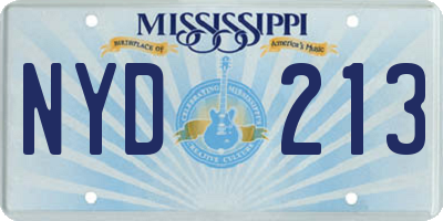 MS license plate NYD213
