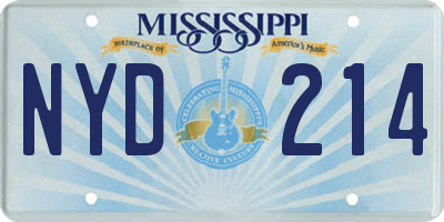 MS license plate NYD214