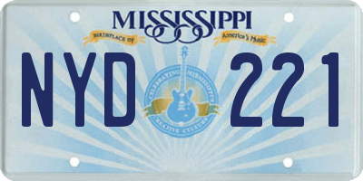 MS license plate NYD221