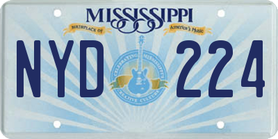 MS license plate NYD224