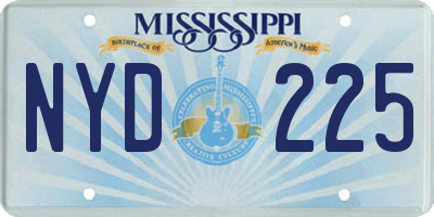 MS license plate NYD225