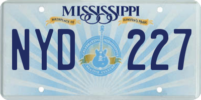 MS license plate NYD227