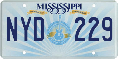 MS license plate NYD229
