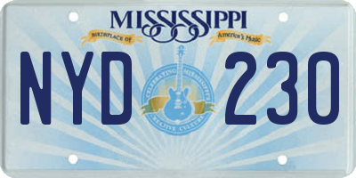 MS license plate NYD230