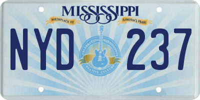 MS license plate NYD237