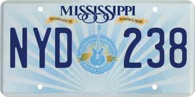 MS license plate NYD238