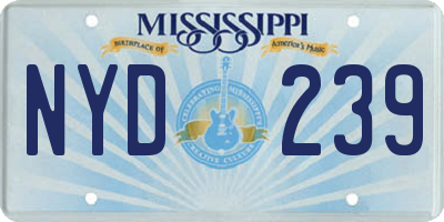 MS license plate NYD239