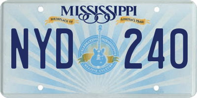 MS license plate NYD240