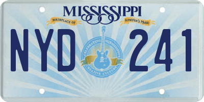 MS license plate NYD241