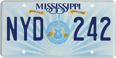 MS license plate NYD242
