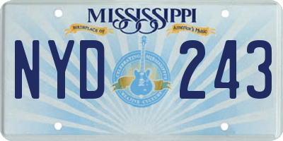 MS license plate NYD243