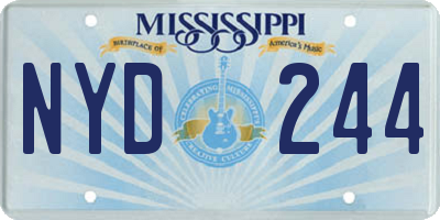 MS license plate NYD244