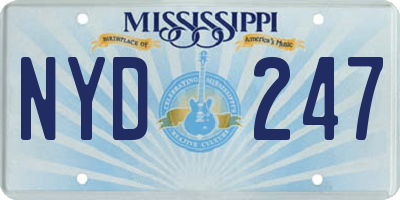 MS license plate NYD247