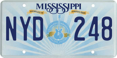 MS license plate NYD248